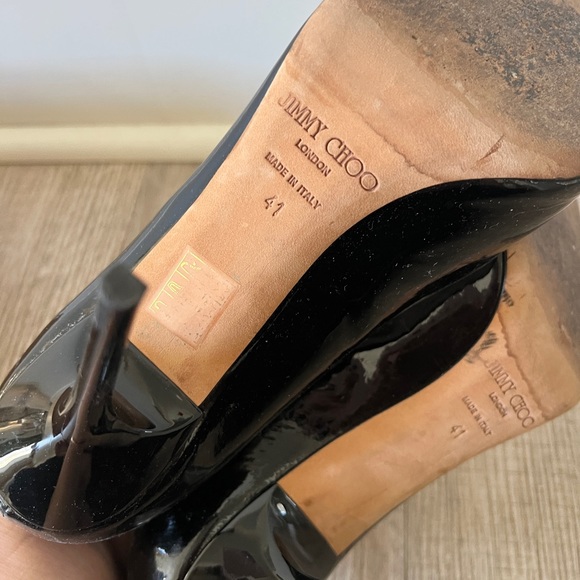 Jimmy Choo Gilbert Patent Black Pumps 41 85mm - Picture 4 of 4